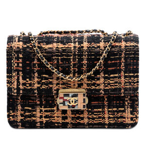 Pre-Loved Chanel Medium Quilted Tweed Beauty Lock Flap